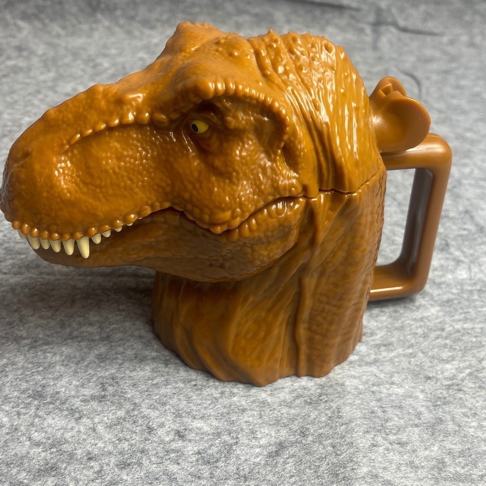 Jurassic Park World T-Rex Head Mug Cup Flip Top Lid Live Tour Tyrannosaurus Rex